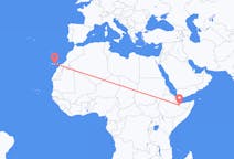 Flyreiser fra Hargeisa, til Las Palmas