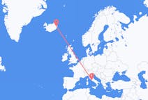 アイスランドのエギルスタジルから、イタリアのローマまでのフライト