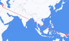 出发地 巴布亚新几内亚波蓬德塔目的地 土耳其巴特曼的航班