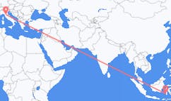 出发地 印度尼西亚望加錫目的地 意大利佛罗伦萨的航班