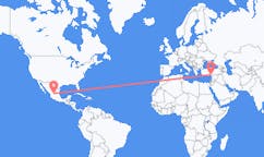 Flyreiser fra Zacatecas, Mexico til Adana, Tyrkia