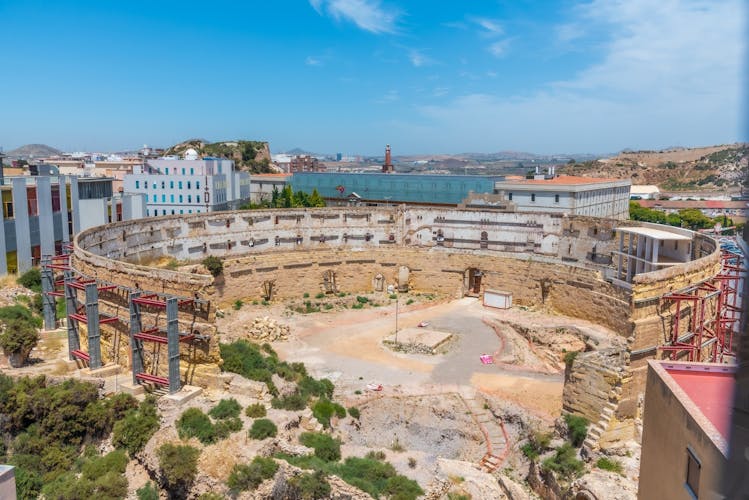 Ruins of roman amphitheater in Cartagena, Spain