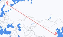 Flug frá Huangshan City, Kína til Kuusamo, Finnlandi