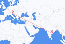 Voos de Rajahmundry, Índia para Trieste, Itália