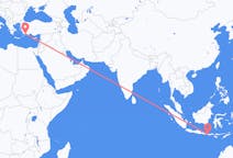 インドネシアのプラヤ、ロンボク島から、トルコのダラマンまでのフライト