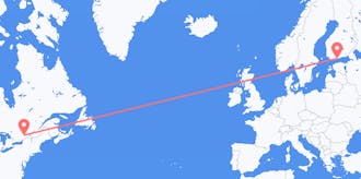 Flights from Canada to Finland