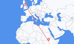 Flyreiser fra Gambela, Ethiop, Etiopia til Leeds, England