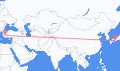 Flyreiser fra Shirahama, Japan til Denizli, Tyrkia