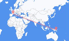 Flyreiser fra Lae, Papua Ny-Guinea til Carcassonne, Frankrike