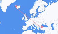 Loty z Kutahya, Turcja do Reykjaviku, Islandia