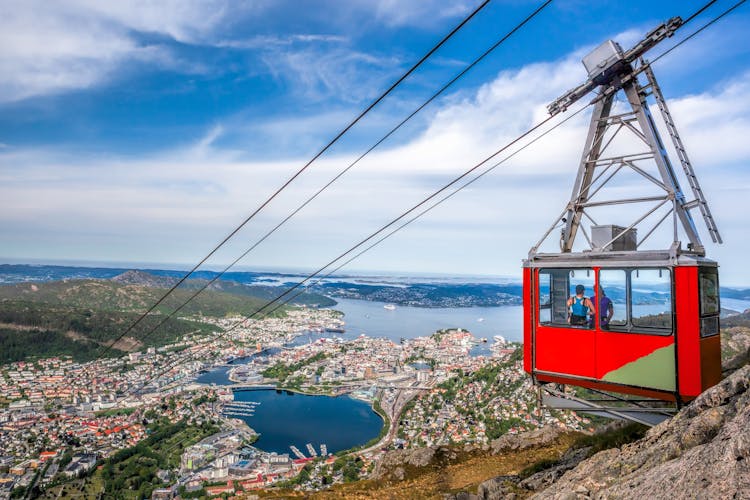 Photo of ulrike cable railway in Bergen, Norway.