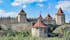 Photo of the view to towers of Bendery fortress from bank of Dniester river. Moldova. The fortress was built during the Ottoman times.