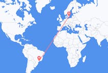 Flyg från São Paulo, Brasilien till Karlskrona, Sverige