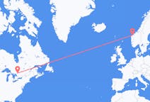 Voos da Baía Norte, Canadá para Ålesund, Noruega