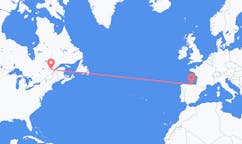 Lennot Saguenaystä, Kanada Santanderiin, Espanja
