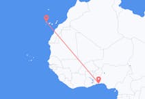 Flyreiser fra Cotonou, til La Palma