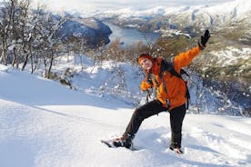 在挪威北部博多的雪鞋行一日游