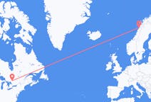 Flug frá North Bay, Kanada til Bodø, Noregi