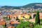Photo of aerial view of the old town and St Paul church, Hyeres, France.