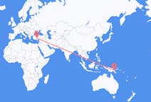Flyreiser fra Lae, Papua Ny-Guinea til Konya, Tyrkia