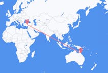 Lennot Cairnsista, Australia Nevşehiriin, Turkki