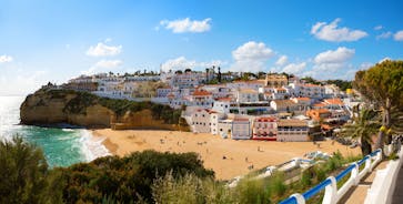 Photo of aerial view of beautiful landscape of Faro, Algarve, Portugal.