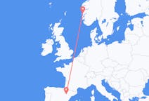 노르웨이 베르겐에서 출발해 스페인 사라고사로(으)로 가는 항공편