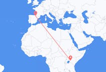 Vluchten van Eldoret, Kenia naar Pamplona, Spanje
