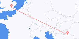 イギリスからセルビアへのフライト