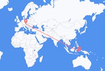 Lennot Ambonista, Malukusta, Indonesia Linziin, Itävalta
