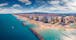 photo of aerial landscape photography of splendid summer view from flying drone of Montesilvano public beach. Wonderful morning seascape of Adriatic Sea in Italy, Europe.