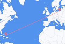 Flug frá Crooked Island, Bahamaeyjum til Gdansk, Póllandi