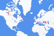 Flyreiser fra Yellowknife, Canada til Diyarbakir, Tyrkia