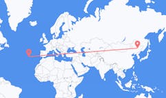 Flyg från Harbin, Kina till Santa Maria, Kap Verde, Portugal