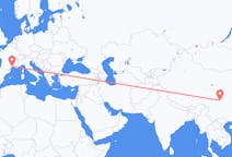 Flyreiser fra Chengdu, til Montpellier