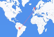 Flyrejser fra Santa Cruz, Bolivia til Kirmington, England