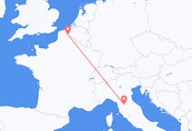 Flyg från Florens, Italien till Lille, Frankrike