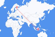Flyreiser fra Praya, Lombok, Indonesia til Joensuu, Finland