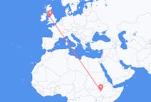 出发地 埃塞俄比亚甘贝拉前往英格兰的利物浦的航班