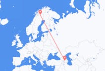 Lennot Ganjasta, Azerbaidžan Kiirunaan, Ruotsi