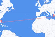 Flyreiser fra Bimini, Bahamas til Karpathos, Hellas