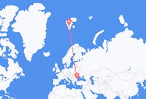 Vluchten van Varna naar Spitsbergen