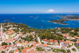 Photo of aerial view of the town of Fazana, Croatia.