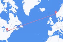 캐나다 런던에서 출발해 노르웨이 플로뢰에게(으)로 가는 항공편