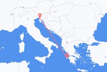 그리스 자킨토스 섬에서 출발해 이탈리아 트리에스테로(으)로 가는 항공편