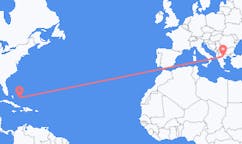 Flyreiser fra San Salvador, Bahamas til Thessaloniki, Hellas