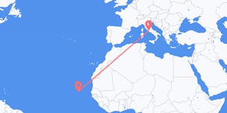 Vluchten van Kaapverdië naar Italië