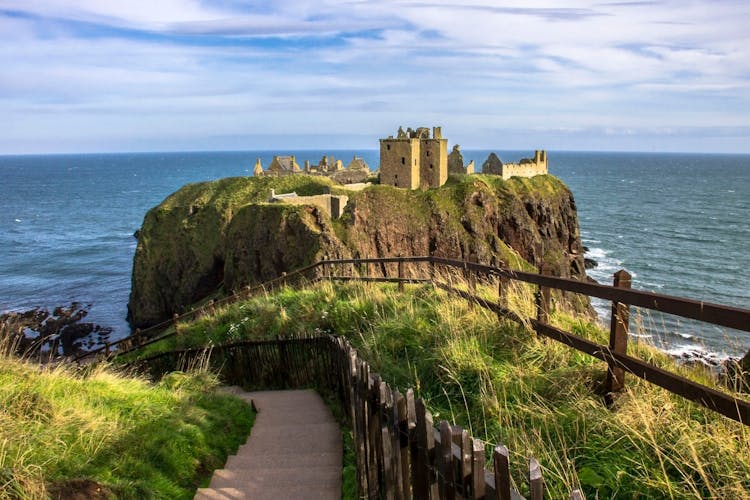 Photo of Dunnottar Castle. An amazing scottish landscape. Stonehaven, Aberdeen, Scotland, United Kingdom.