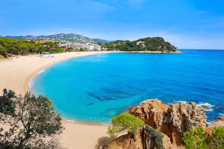 Photo of Platja Fenals Fanals Beach in Lloret de Mar at Costa Brava of Catalonia Girona Spain.