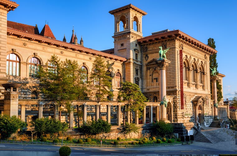 Photo of Palais de Rumine, a historical building in Lausanne city center, Switzerland.